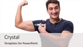  Presentation with concept - Presentation theme consisting of dope - young man in doping concept background and a light gray colored foreground