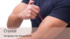  Presentation with concept - Presentation theme consisting of dope - young man in doping concept background and a coral colored foreground