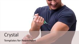  Presentation with concept - Slide deck featuring dope - young man in doping concept background and a soft green colored foreground