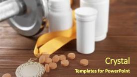  Presentation with medal - Amazing slide deck having dope in sports dumbbell medal backdrop and a tawny brown colored foreground