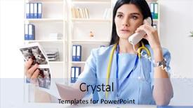  Presentation with gynecologist - Cool new theme with doppler - female doctor gynecologist working backdrop and a light blue colored foreground