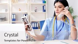  Presentation with gynecologist - Audience pleasing slides consisting of doppler - female doctor gynecologist working backdrop and a lemonade colored foreground