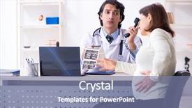  Presentation with pregnant woman doctor - Presentation theme consisting of doppler - old pregnant woman visiting young background and a seafoam green colored foreground