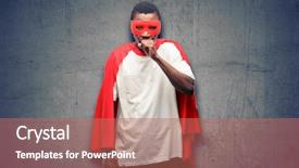  Presentation with super man - Presentation design consisting of dor cabe - african black super hero man background and a  colored foreground