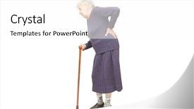  Presentation with cane - Theme consisting of dor cabe - grandmother holding a cane background and a white colored foreground