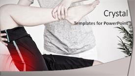  Presentation with leg pain - Beautiful slides featuring dor cabe - masseuse stretching the right leg backdrop and a lemonade colored foreground