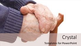  Presentation with walking - Cool new presentation theme with dor cabe - old woman hand leans backdrop and a soft green colored foreground