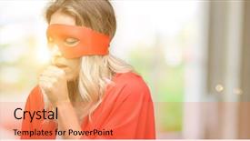  Presentation with hero woman - Cool new slides with dor cabe - young super hero woman wearing backdrop and a coral colored foreground