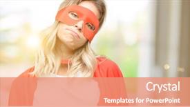  Presentation with hero woman - Slide deck featuring dor cabe - young super hero woman wearing background and a  colored foreground