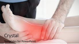  Presentation with foot massage - Cool new slides with dor cabe - young woman enjoying a foot backdrop and a coral colored foreground