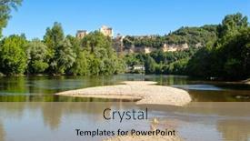  Presentation with france - Slide set enhanced with dordogne-river-and-touristic-village background and a  colored foreground