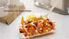  Presentation with street food - Slide set with dorilocos-is-a-mexican-antojito background and a soft green colored foreground