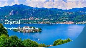  Presentation with italy - Slide set having d'orta and small pictorial background and a ocean colored foreground