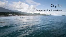  Presentation with aerial view of cape town - Beautiful presentation theme featuring dos - aerial view of islands backdrop and a light blue colored foreground