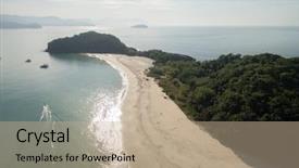  Presentation with paradise island - Amazing slide deck having dos - aerial view of paradise island backdrop and a mint green colored foreground