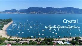  Presentation with aerial view of cape town - Theme with dos - aerial view of saco da background and a ocean colored foreground