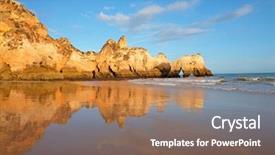  Presentation with algarve - Audience pleasing slide set consisting of dos - natural rocks at praia tres backdrop and a  colored foreground