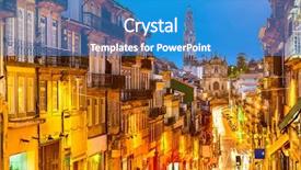  Presentation with cityscape - Presentation theme having dos - porto portugal cityscape towards clerigos background and a  colored foreground