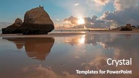  Presentation with algarve - PPT theme having dos - praia tres irmaos in alvor background and a  colored foreground