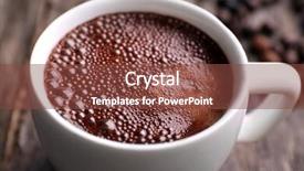  Presentation with coffee cup - Amazing PPT theme having dosage form - cup of hot coffee close backdrop and a  colored foreground