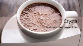  Presentation with cup coffee - Audience pleasing presentation consisting of dosage form - cup of hot coffee close backdrop and a  colored foreground