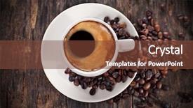  Presentation with hot and cold coffee cup - Presentation theme with dosage form - cup of hot coffee background and a tawny brown colored foreground