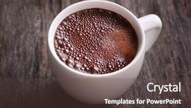  Presentation with coffee cup - Presentation design featuring dosage form - cup of hot coffee background and a  colored foreground