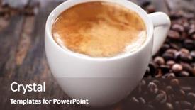  Presentation with hot and cold coffee cup - Colorful PPT theme enhanced with dosage form - cup of hot coffee backdrop and a tawny brown colored foreground