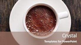  Presentation with cup coffee - PPT theme enhanced with dosage form - cup of hot coffee background and a coral colored foreground