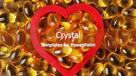  Presentation with shape heart - Colorful theme enhanced with doseg form - fish oil pills in red backdrop and a crimson colored foreground
