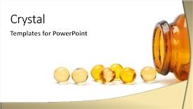  Presentation with vitamin - PPT layouts featuring doseg form - oil vitamin capsule with bottle background and a white colored foreground