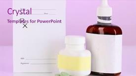  Presentation with pharmacist - Slides with doseg form - pharmacist prescription with drops background and a pink colored foreground