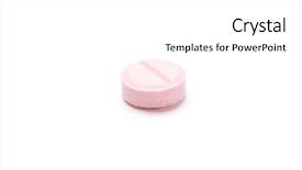  Presentation with vitamin - Audience pleasing PPT theme consisting of doseg form - pink vitamin on white background backdrop and a  colored foreground
