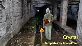  Presentation with nuclear - Amazing presentation design having dosemeter - nuclear tourist with radiometer backdrop and a tawny brown colored foreground