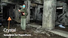  Presentation with nuclear - Cool new presentation with dosemeter - nuclear tourist with radiometer backdrop and a tawny brown colored foreground