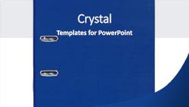  Presentation with blue - PPT theme enhanced with dossier - big blue folder for document background and a ocean colored foreground