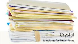  Presentation with files - Theme consisting of dossier - work and business files stacked background and a lemonade colored foreground