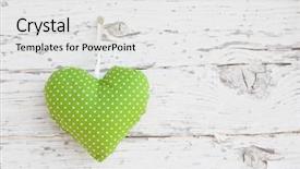  Presentation with romantic - PPT theme having dot backgrounds - romantic heart shape hanging above background and a white colored foreground