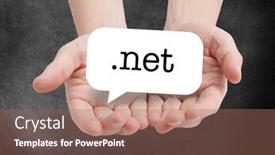  Presentation with net - PPT theme featuring dot net written on a speechbubble background and a coral colored foreground
