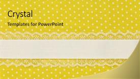  Presentation with textile - Theme with dot textile background with ribbon background and a yellow colored foreground