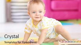  Presentation with musical instrument - PPT layouts featuring little baby playing with music background and a lemonade colored foreground