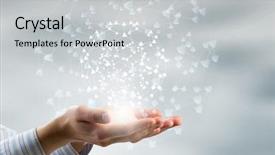  Presentation with connection - Audience pleasing theme consisting of dotnet technology - global connection concept with digital backdrop and a light gray colored foreground