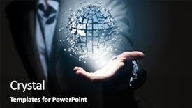  Presentation with global - Slide deck having dotnet technology - global connection concept with digital background and a black colored foreground