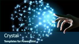  Presentation with connection - Slide deck consisting of dotnet technology - global connection concept with digital background and a ocean colored foreground