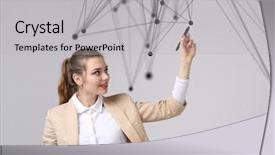  Presentation with wireless network - Presentation design featuring dotnet technology - worldwide network or wireless internet background and a light gray colored foreground