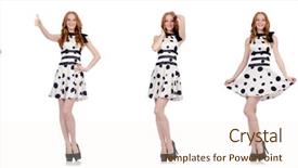  Presentation with young woman diagnosis of sti - Cool new presentation design with dotted - young woman in polka dot backdrop and a cream colored foreground