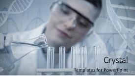  Presentation with dna helix binary code - Audience pleasing PPT theme consisting of dotted helix pattern of dna backdrop and a light blue colored foreground