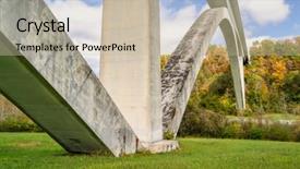  Presentation with bridge - Slide deck with double arch bridge on natchez background and a mint green colored foreground