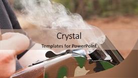  Presentation with vape concept smoke clouds - Amazing presentation theme having double barrelled over under shotgun backdrop and a coral colored foreground