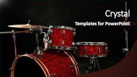  Presentation with stage - Presentation enhanced with double bass - drum set on a stage background and a black colored foreground